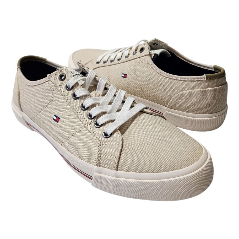 Tommy Hilfiger Men's Sneakers Canvas Shoes Classic Beige 11